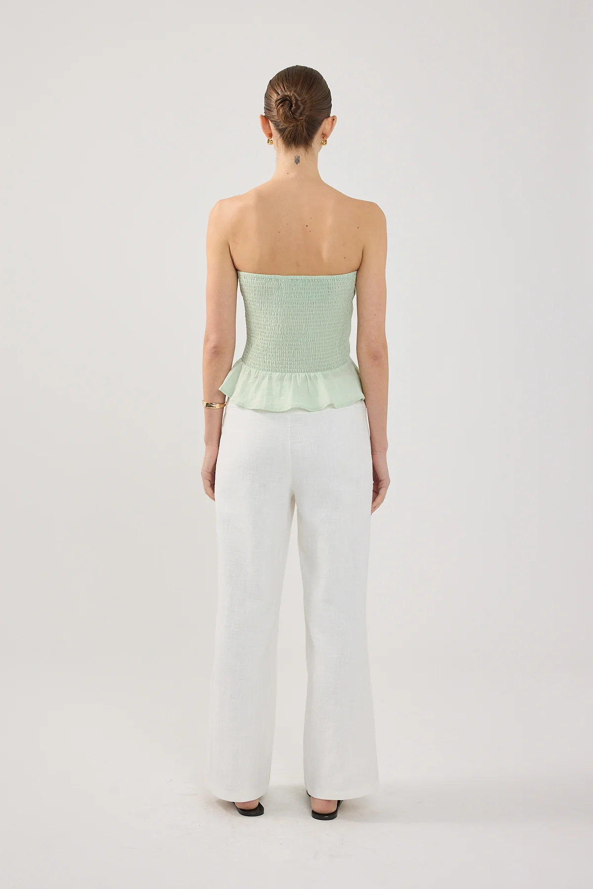 Perfect Stranger Alina Shirred Strapless Top Mint - Image 5