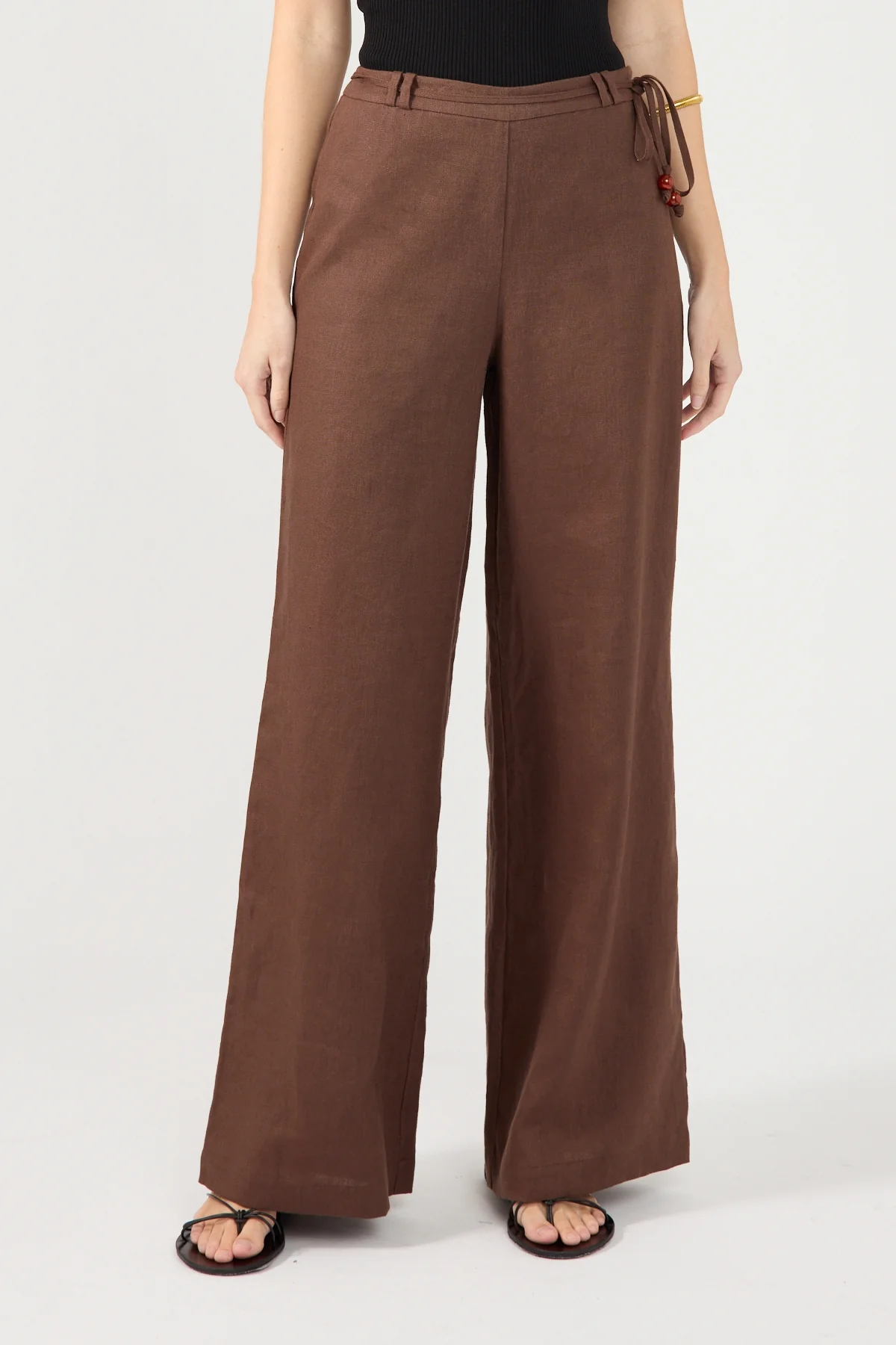 Perfect Stranger Amber Linen Pant Brown - Image 3