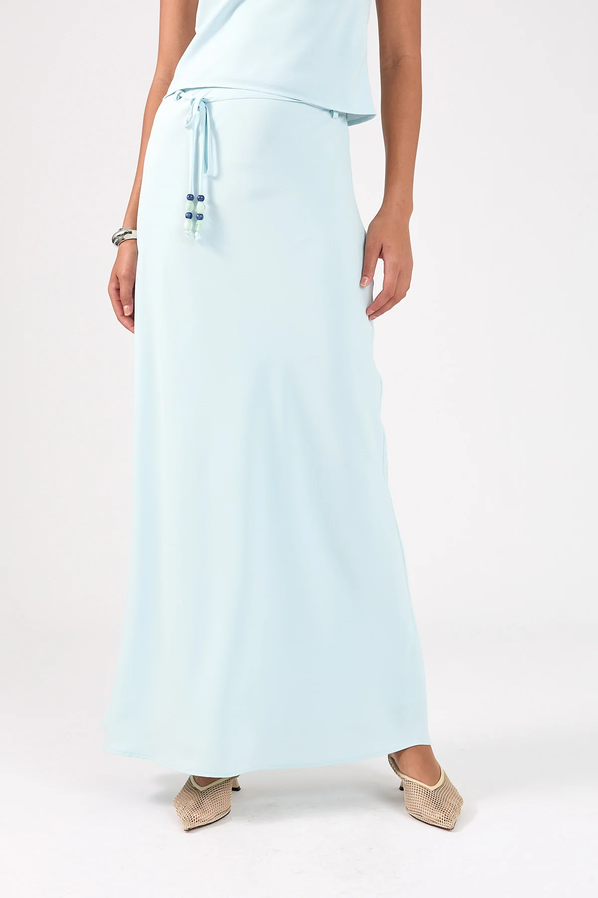 Perfect Stranger Ariel beaded Maxi Skirt Light Blue - Image 4