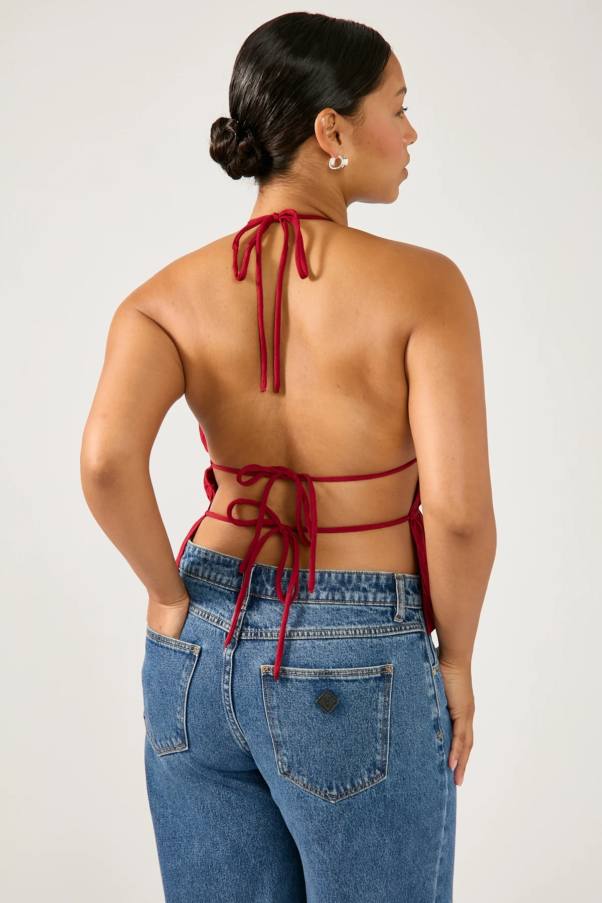 Perfect Stranger Arybelle Halter Open Back Top Burgundy - Image 8