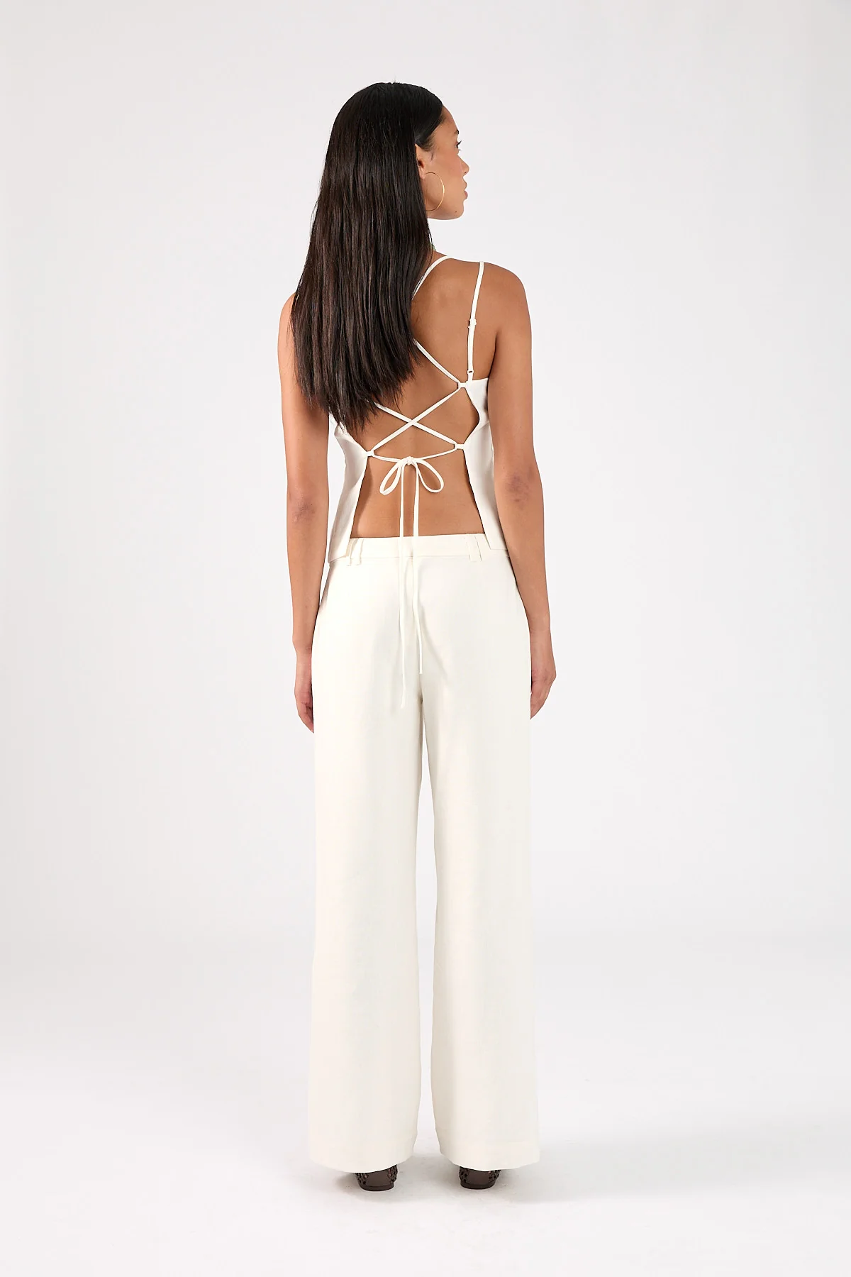 Perfect Stranger Banco Linen Low Rise Pants Off-White - Image 6