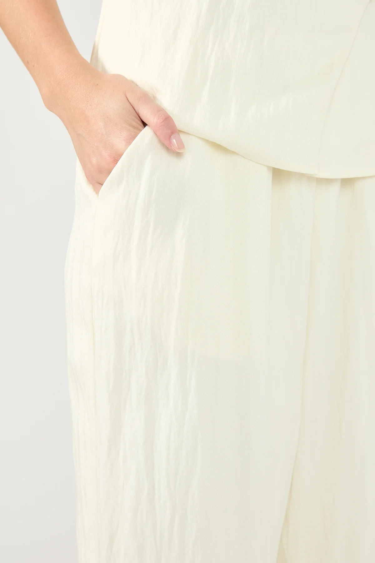 Perfect Stranger Bronte Elasticated Pant Cream - Image 4