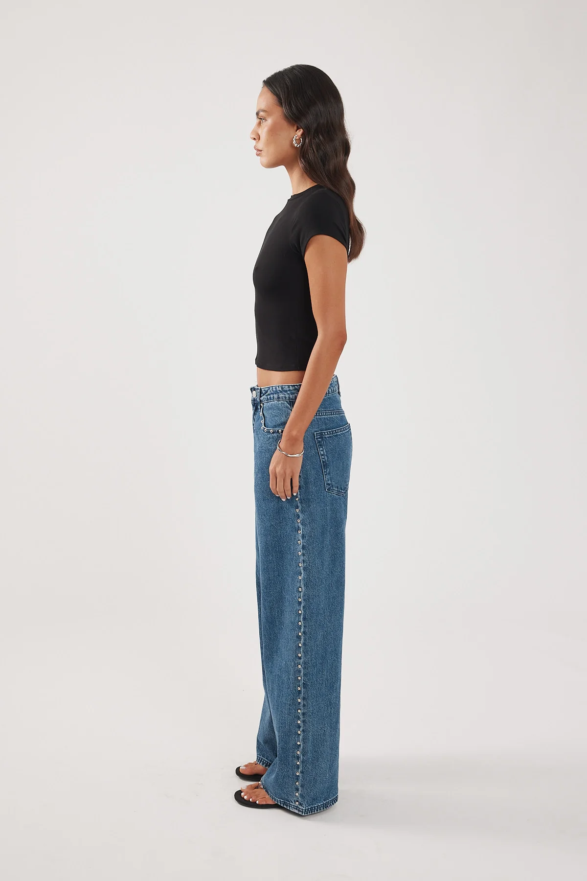 Perfect Stranger Better Viscose Cap Sleeve Tee Black - Image 3
