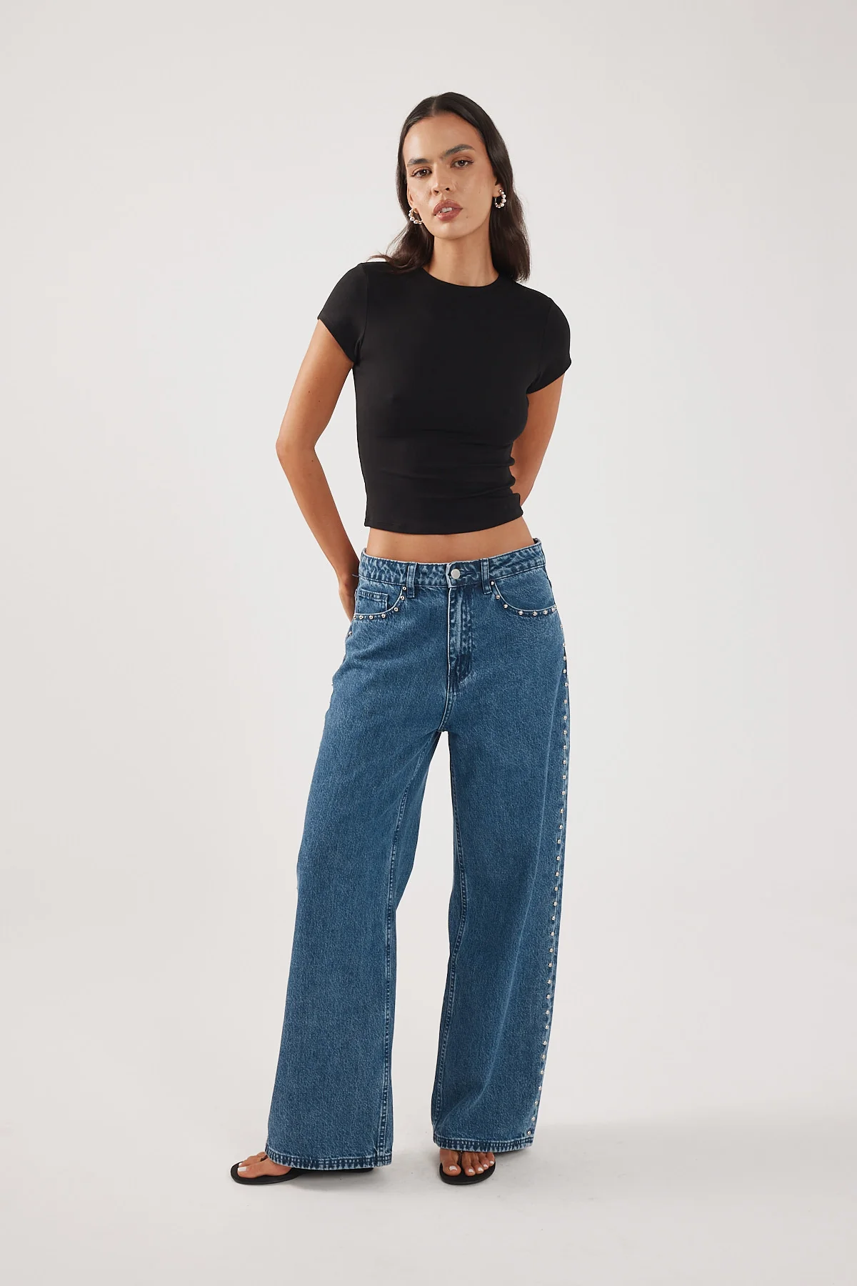 Perfect Stranger Better Viscose Cap Sleeve Tee Black - Image 4