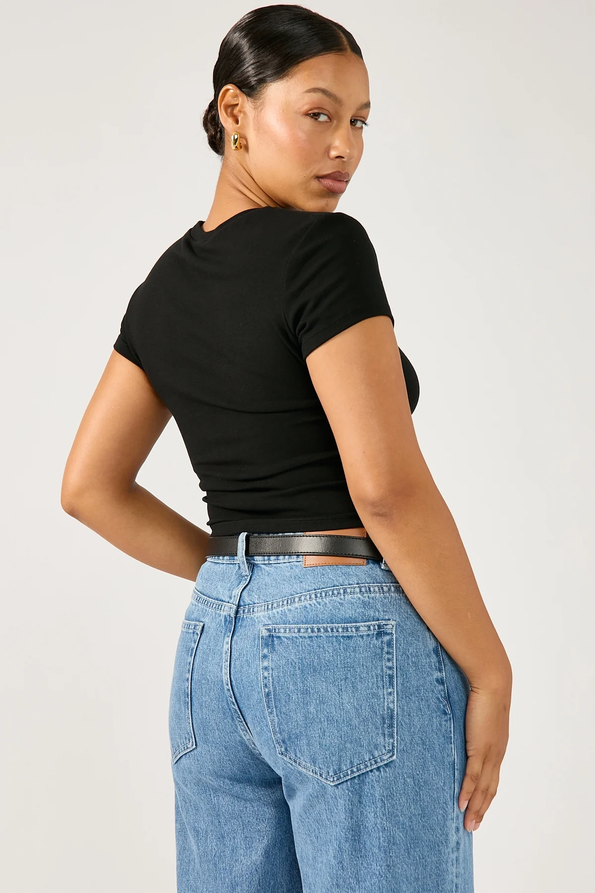 Perfect Stranger Cap Sleeve Tee Black - Image 10