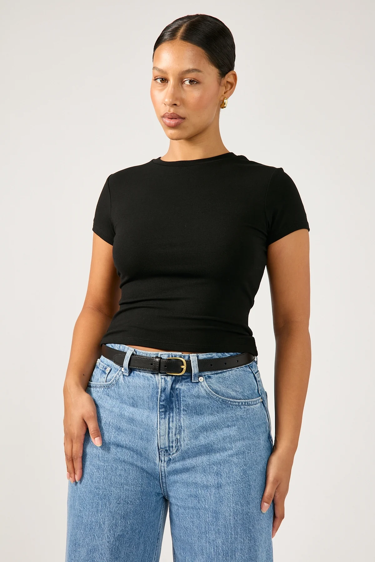 Perfect Stranger Cap Sleeve Tee Black - Image 9
