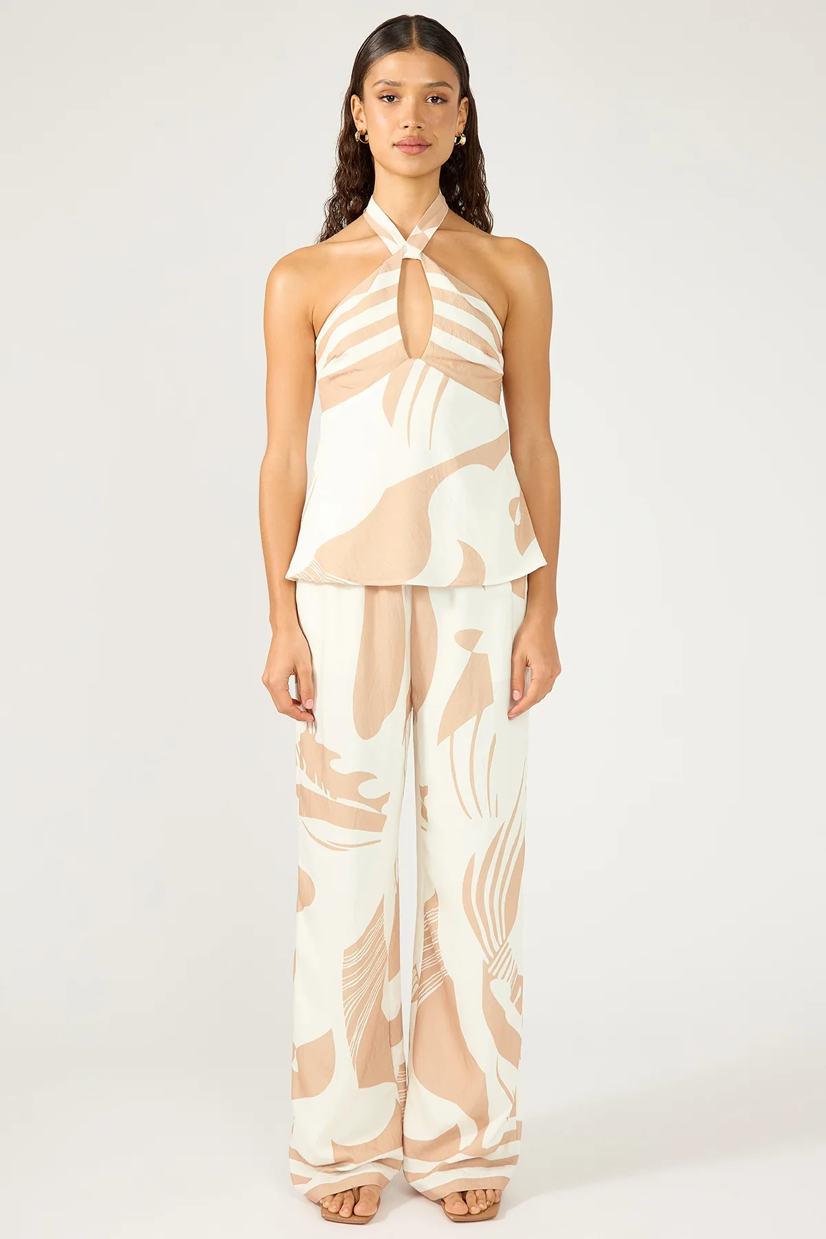 Perfect Stranger Cielle Halter Cami Top Nude Print - Image 5