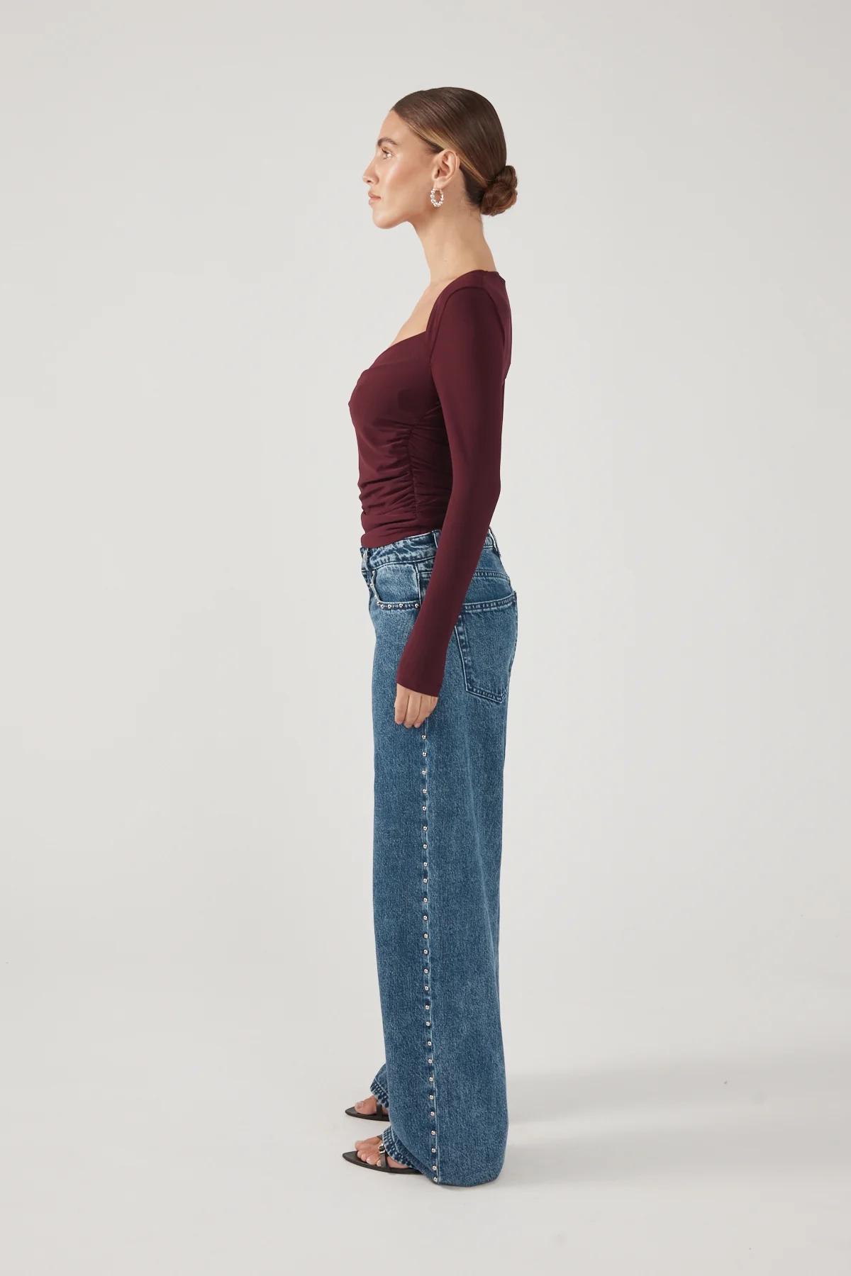 Perfect Stranger Dominik Long Sleeve Top Plum - Image 6