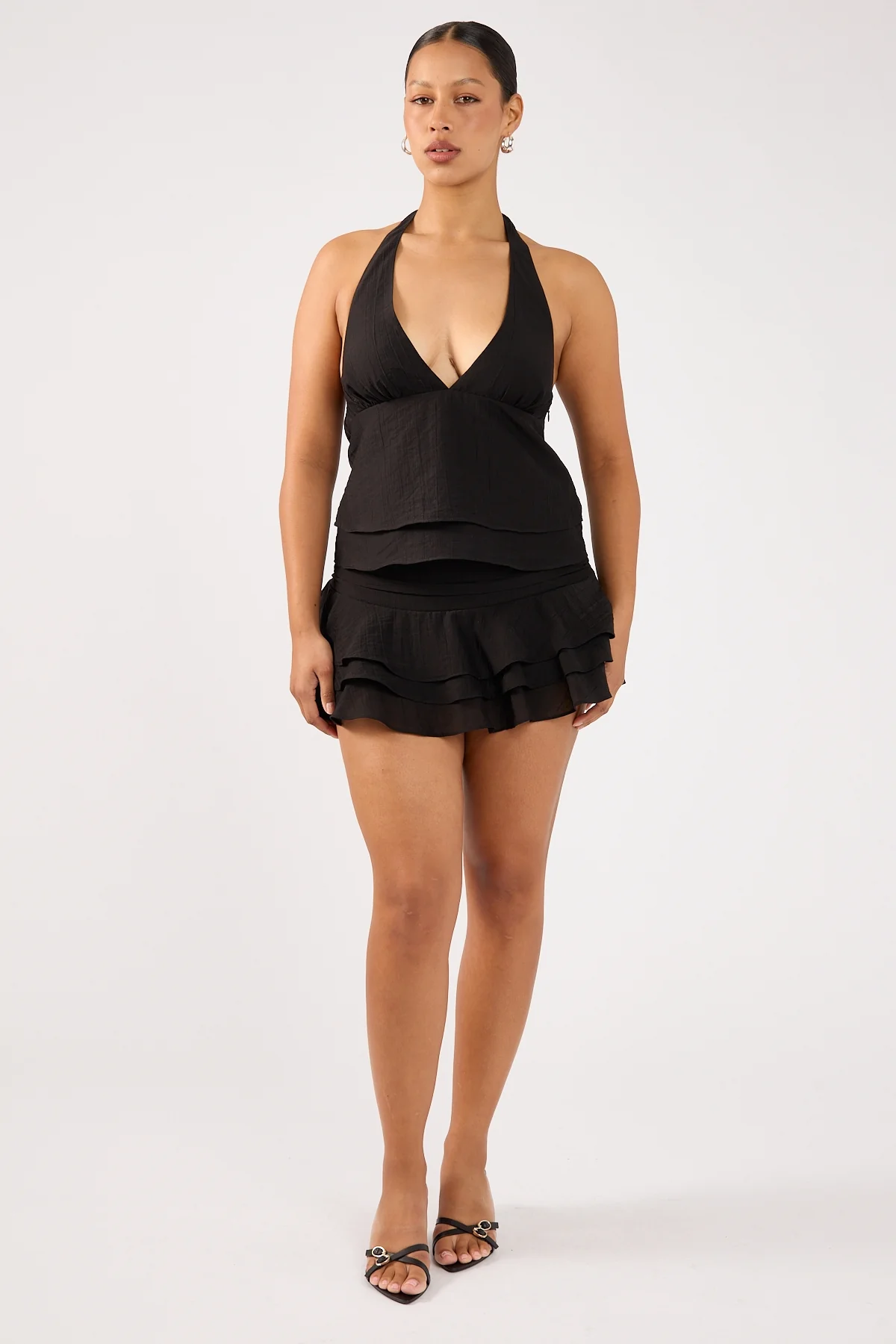 Perfect Stranger EllaMae Ruffle Mini Skort Black