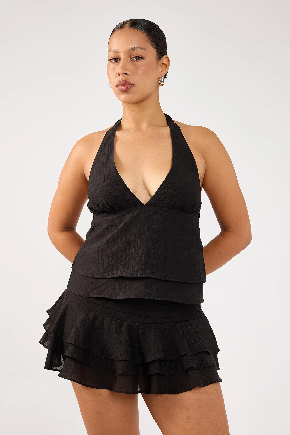Perfect Stranger EllaMae Ruffle Mini Skort Black - Image 5