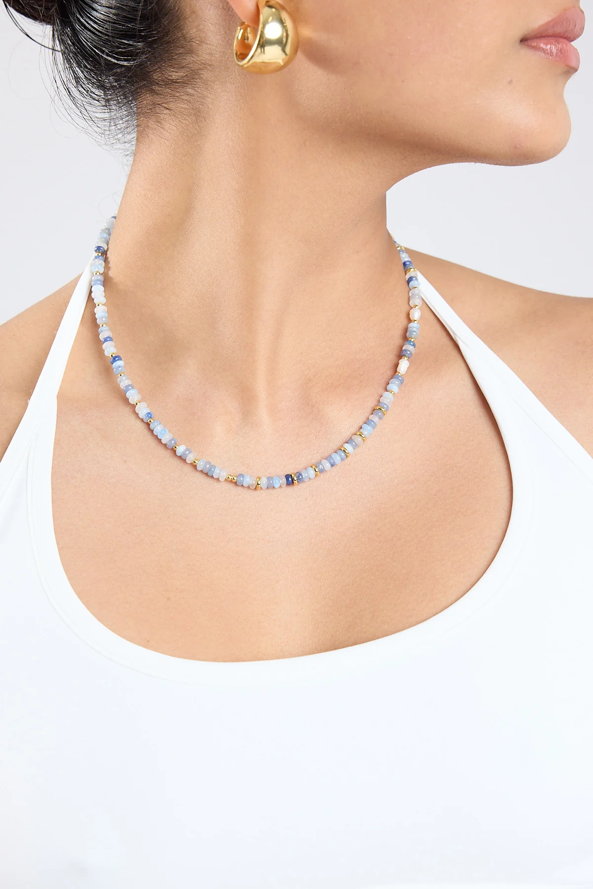 Perfect Stranger Ellen Freshwater Pearl Beaded Necklace Blue - Image 2
