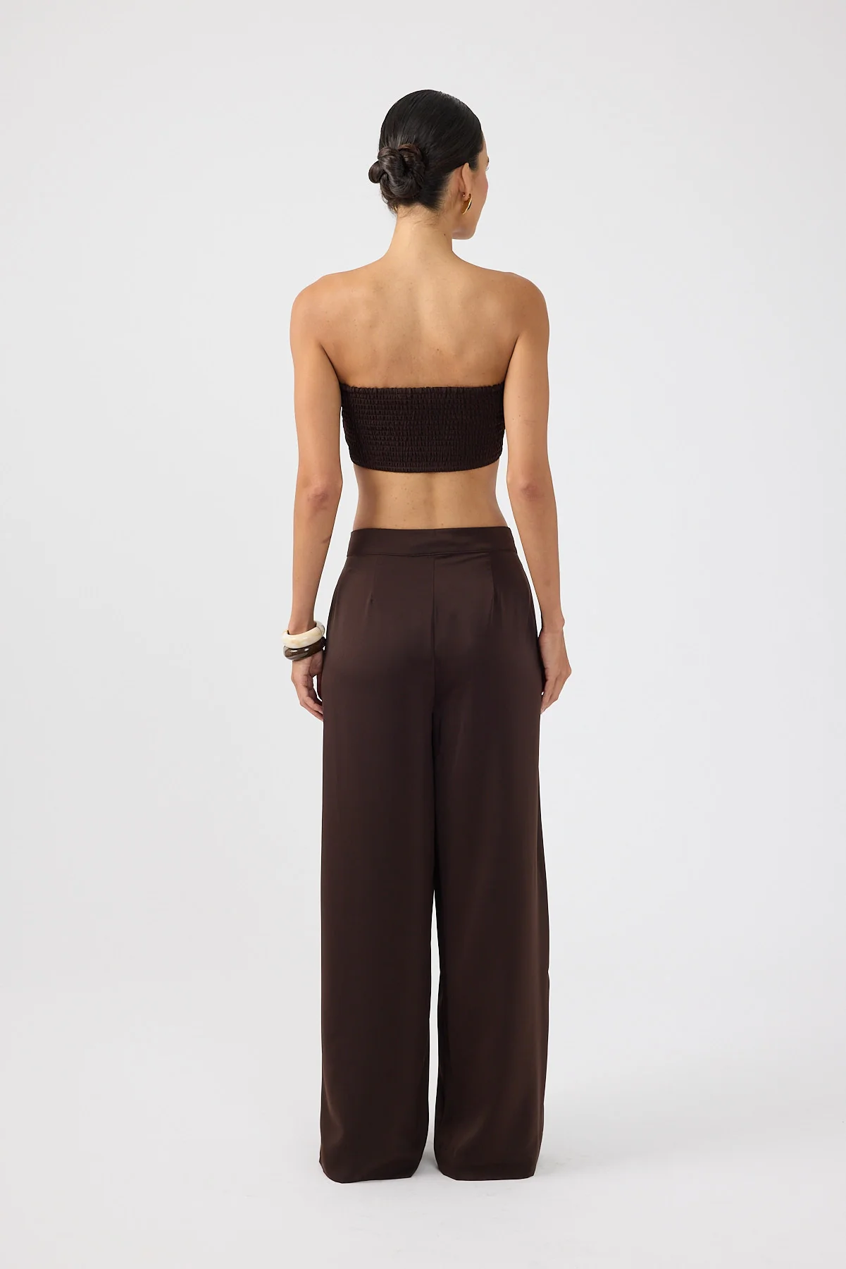 Perfect Stranger Ellie Satin Bandeau Bralette Chocolate - Image 4