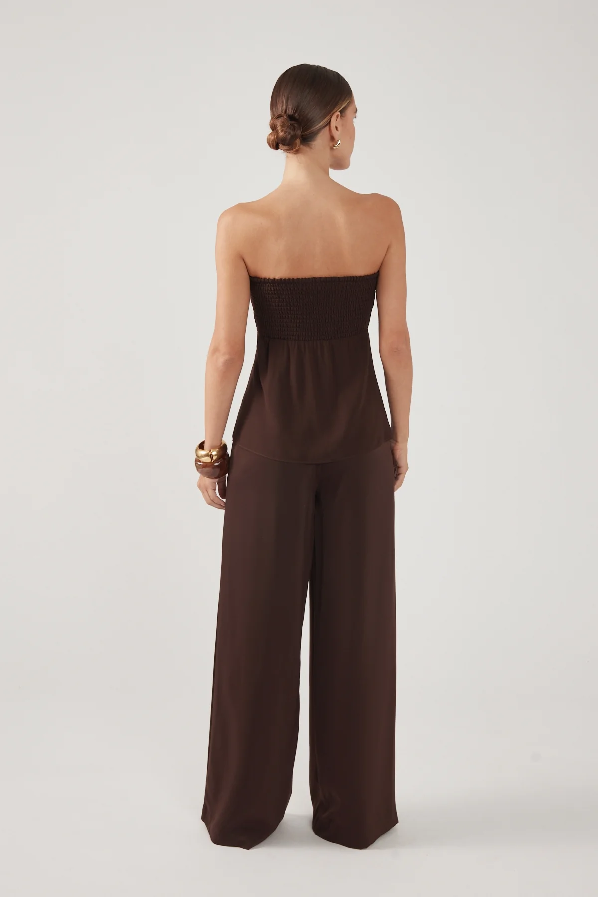 Perfect Stranger Ellie Strapless Satin Top Brown - Image 7