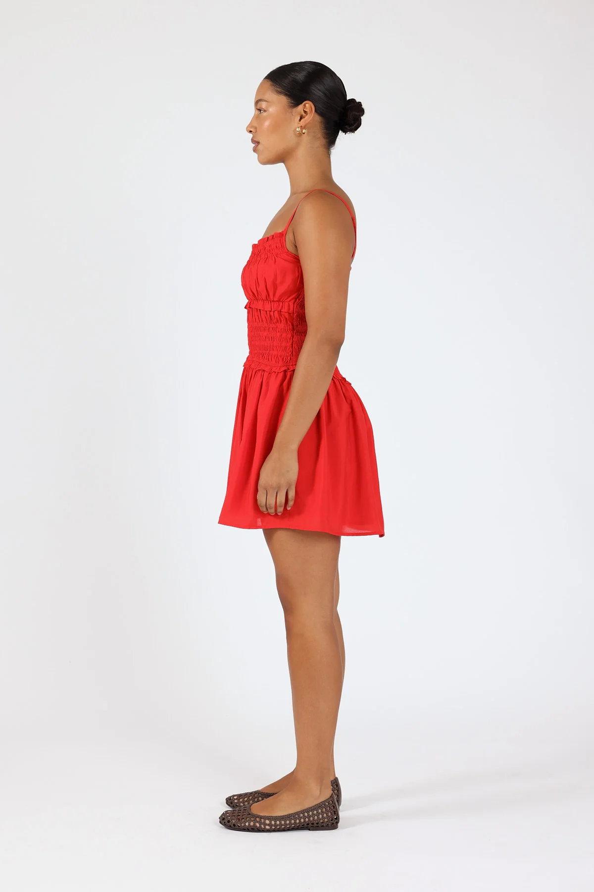 Perfect Stranger Ellis Shirred Mini Dress Red - Image 7