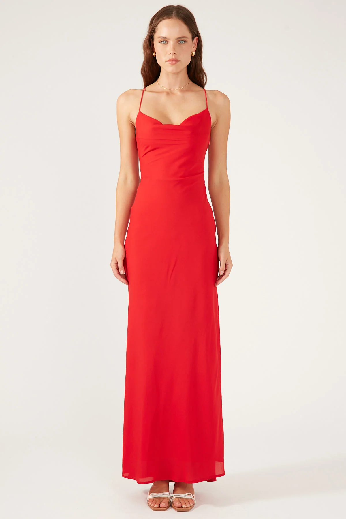 Perfect Stranger Evie Chiffon Maxi Dress Red - Image 6