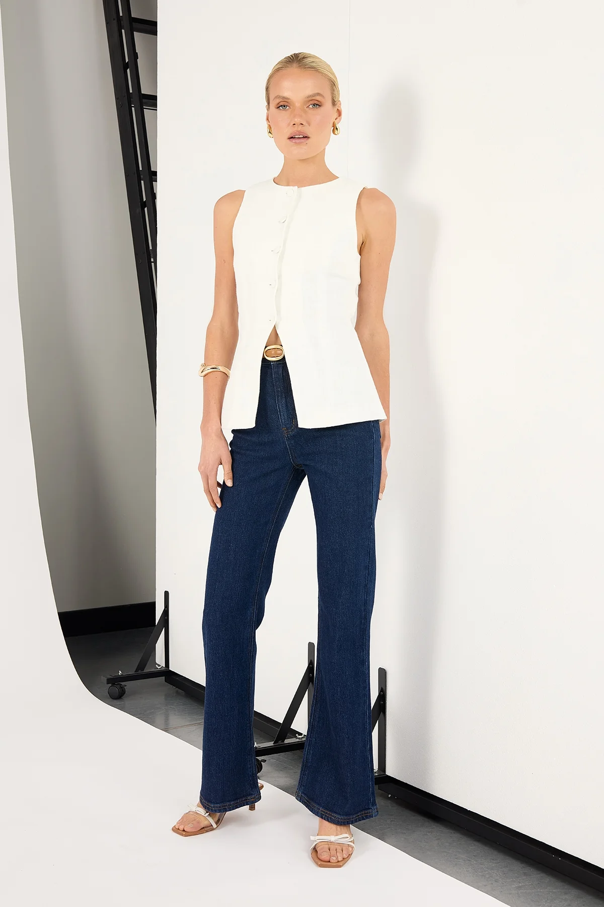 Perfect Stranger High Rise Boot Cut Jean Indigo Raw Denim - Image 5