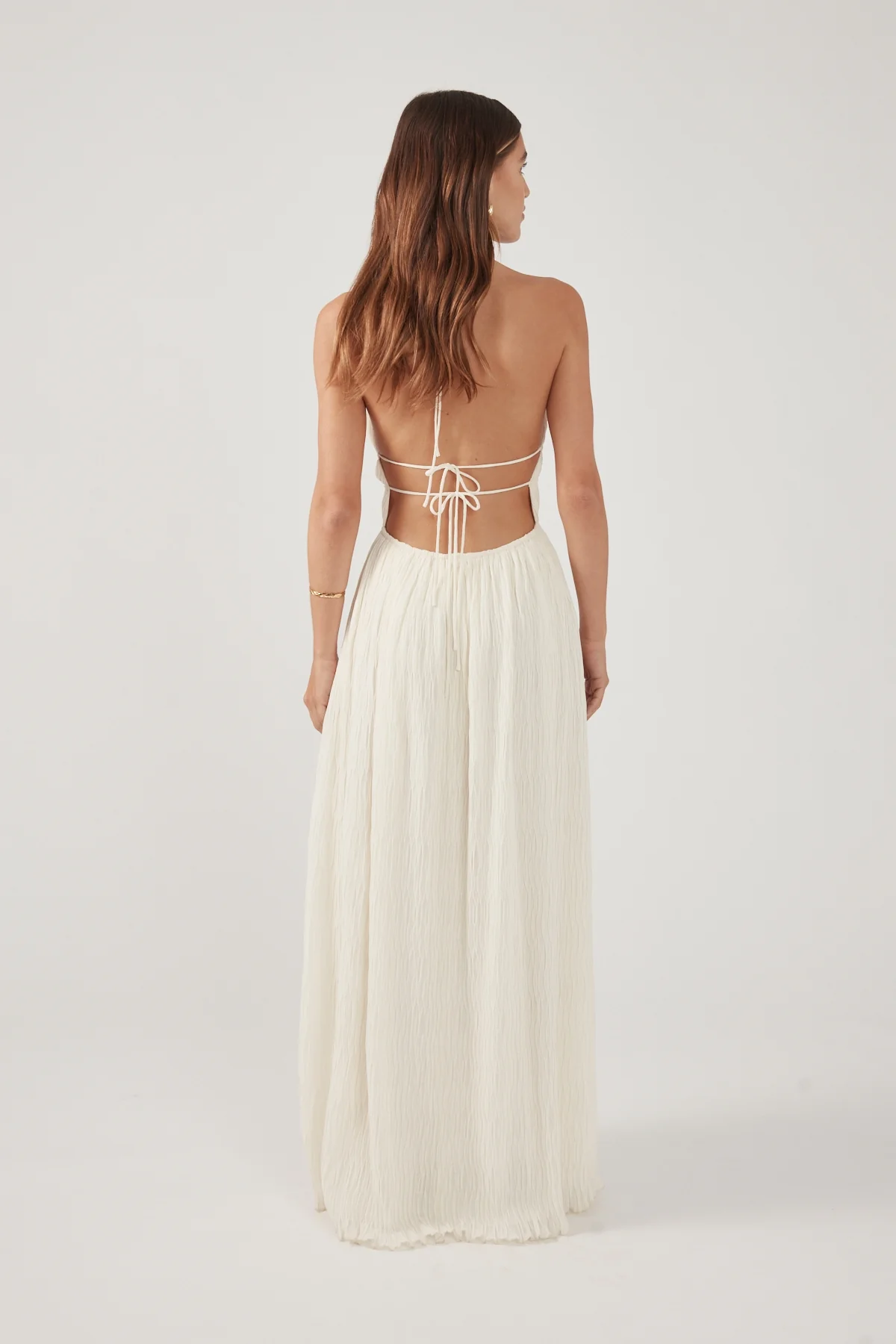 Perfect Stranger Janie Halter Maxi Dress Cream - Image 6