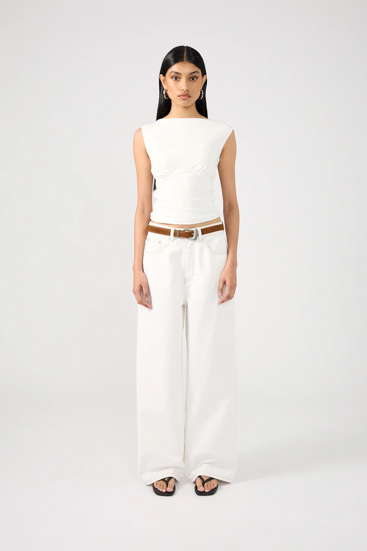 Perfect Stranger Mid Rise 90's Slouch Jean White Contrast Off White Contrast - Image 3