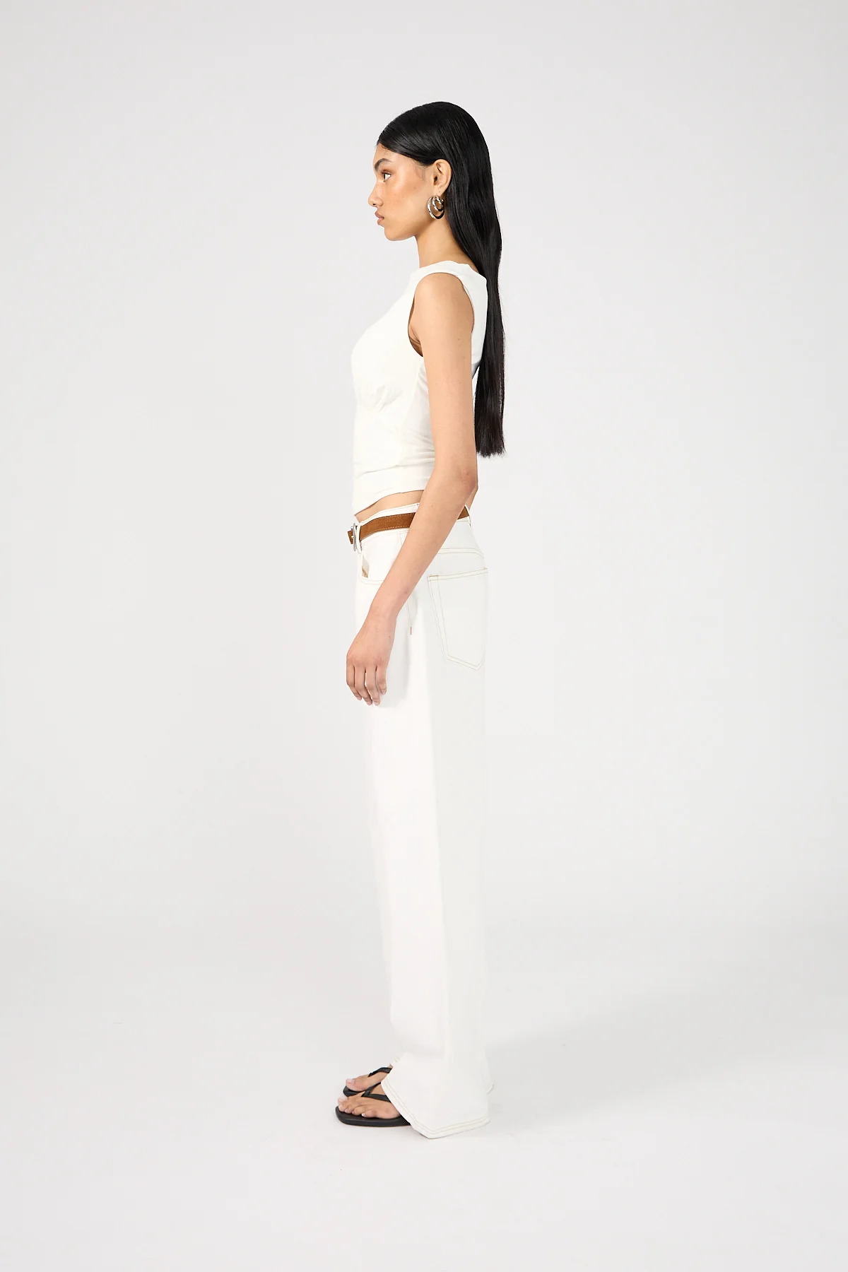 Perfect Stranger Mid Rise 90's Slouch Jean White Contrast Off White Contrast - Image 4