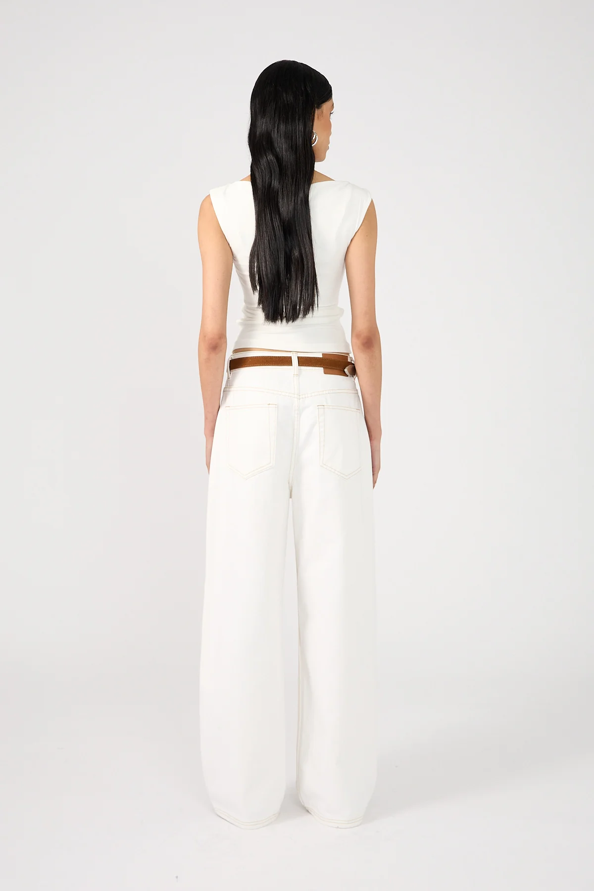 Perfect Stranger Mid Rise 90's Slouch Jean White Contrast Off White Contrast - Image 5