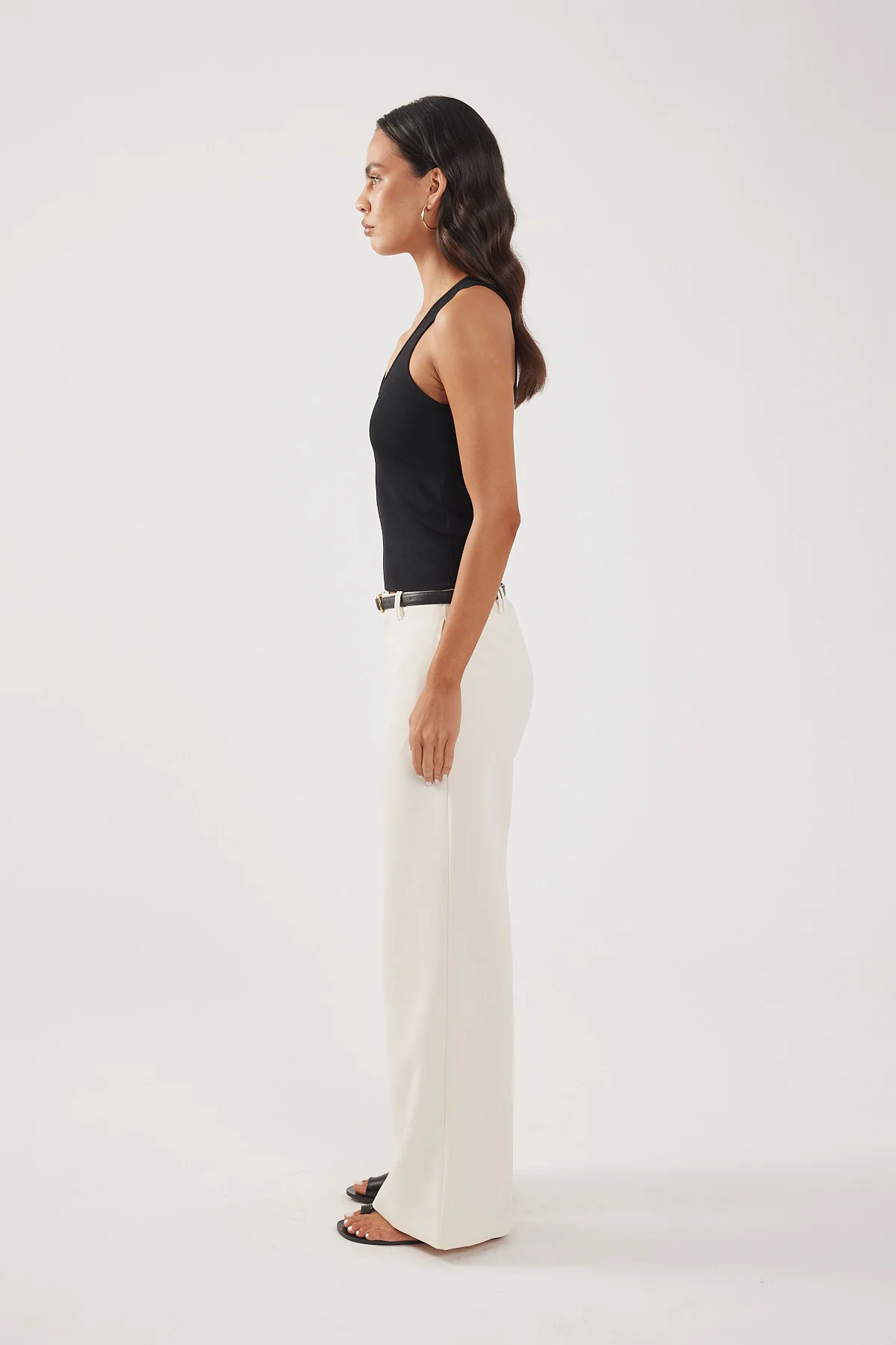 Perfect Stranger Luella Mid Rise Wide Leg Tailored Pant Cream - Image 3