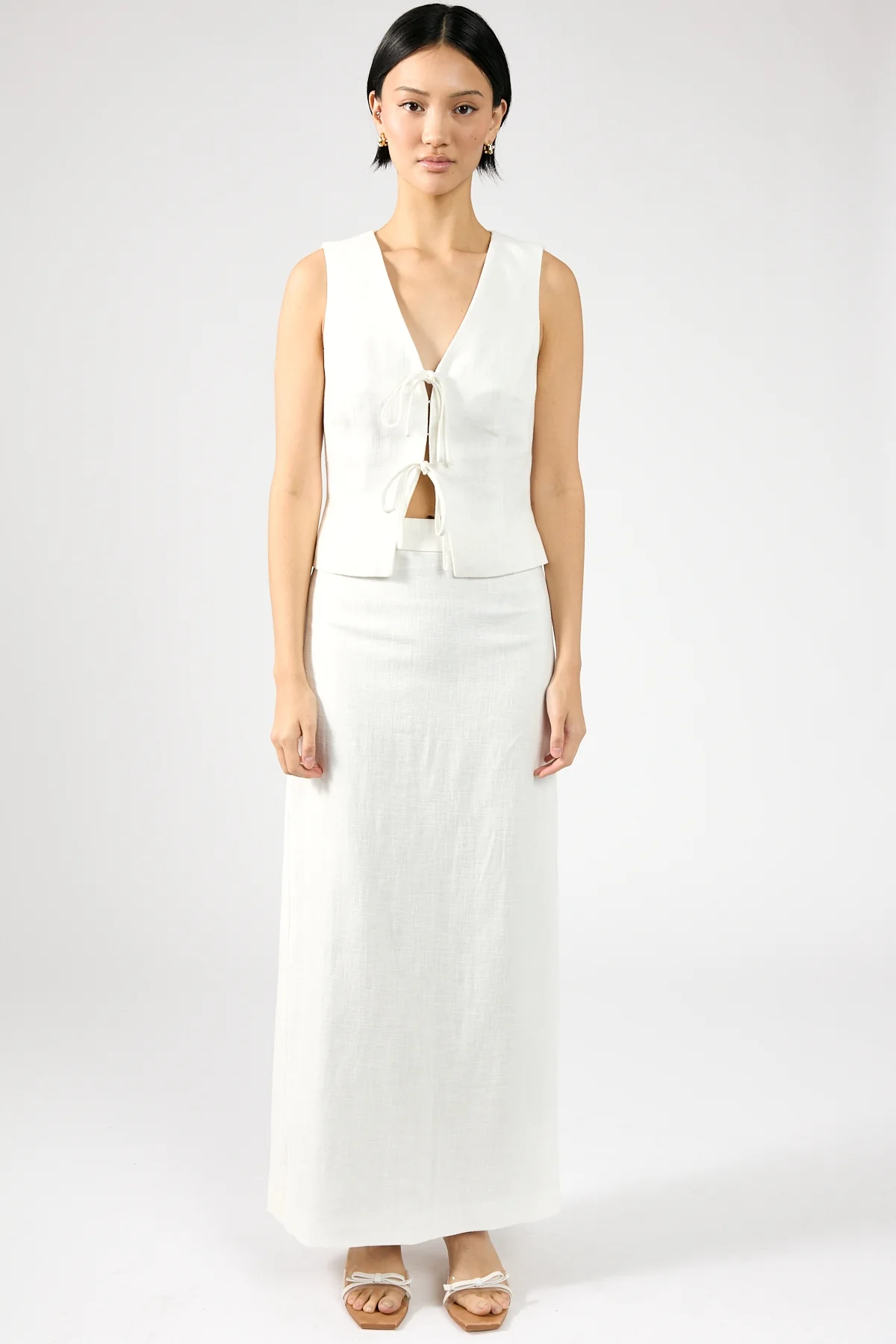 Perfect Stranger Menorca Tie Up Vest Top White - Image 8