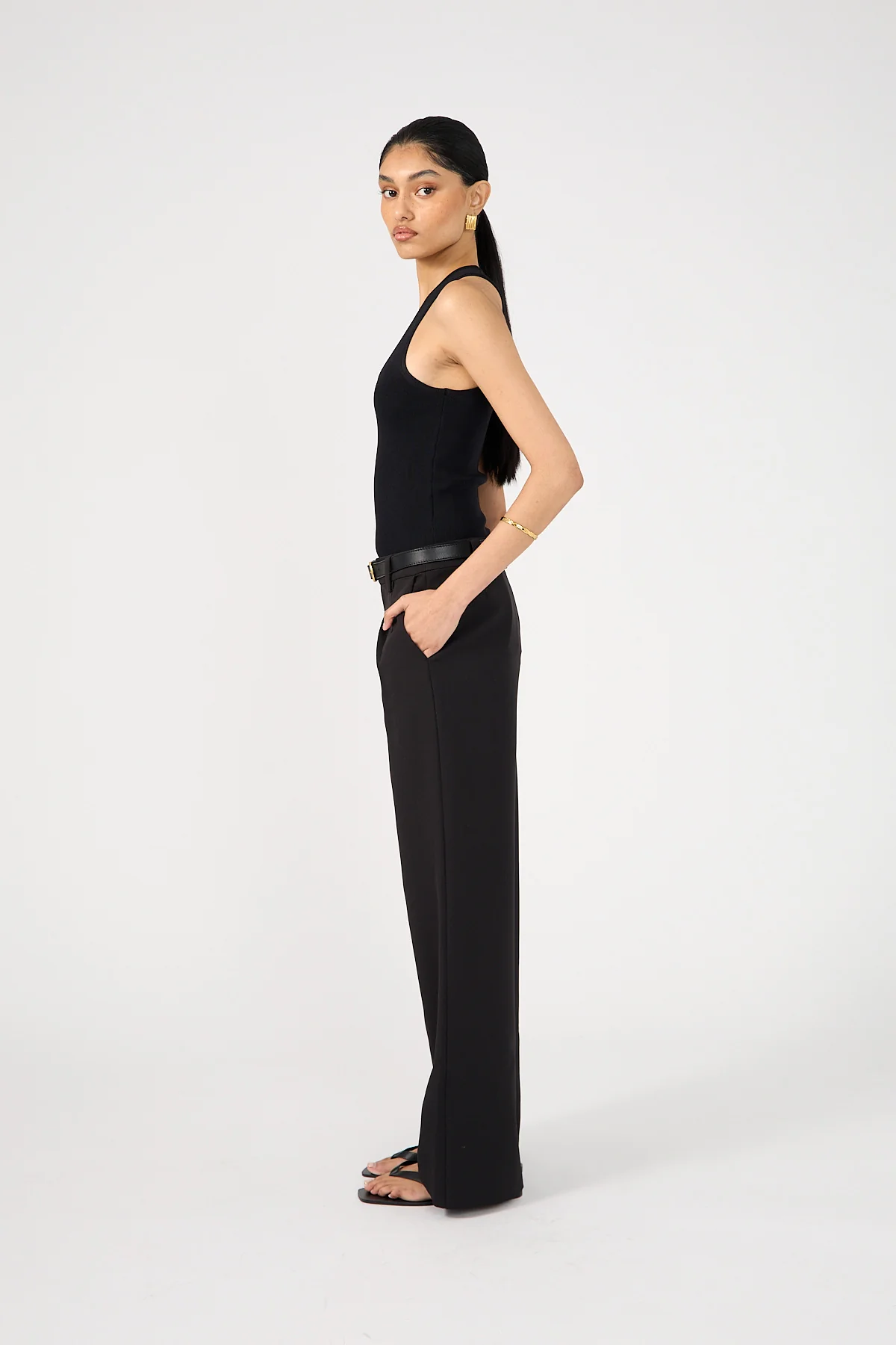 Perfect Stranger Mia Straight Low Rise Tailored Pants Black - Image 7