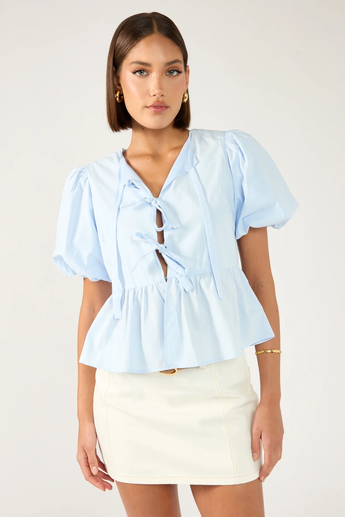 Perfect Stranger Mika Denim Mini Skirt Cream - Image 3