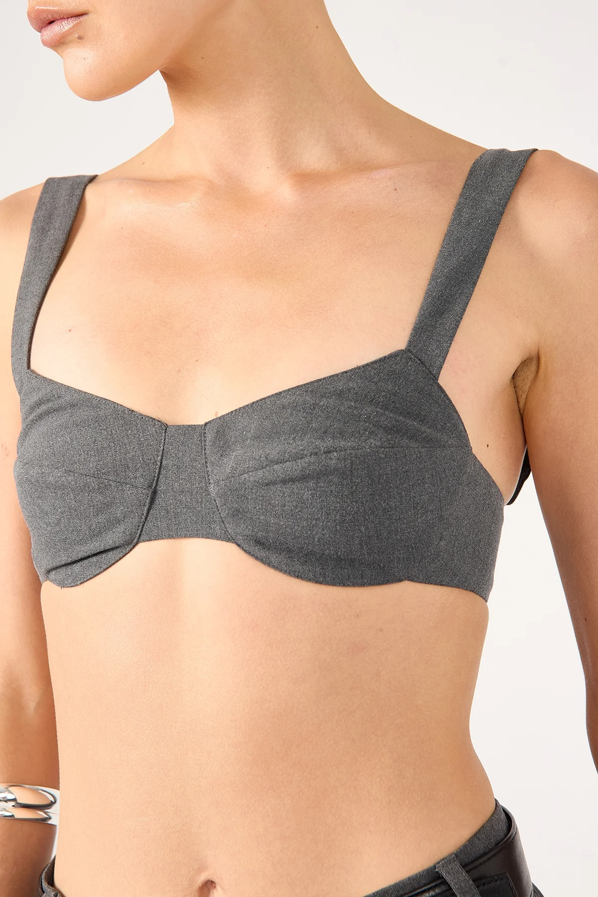 Perfect Stranger Monica Tailored Bralette Grey - Image 3