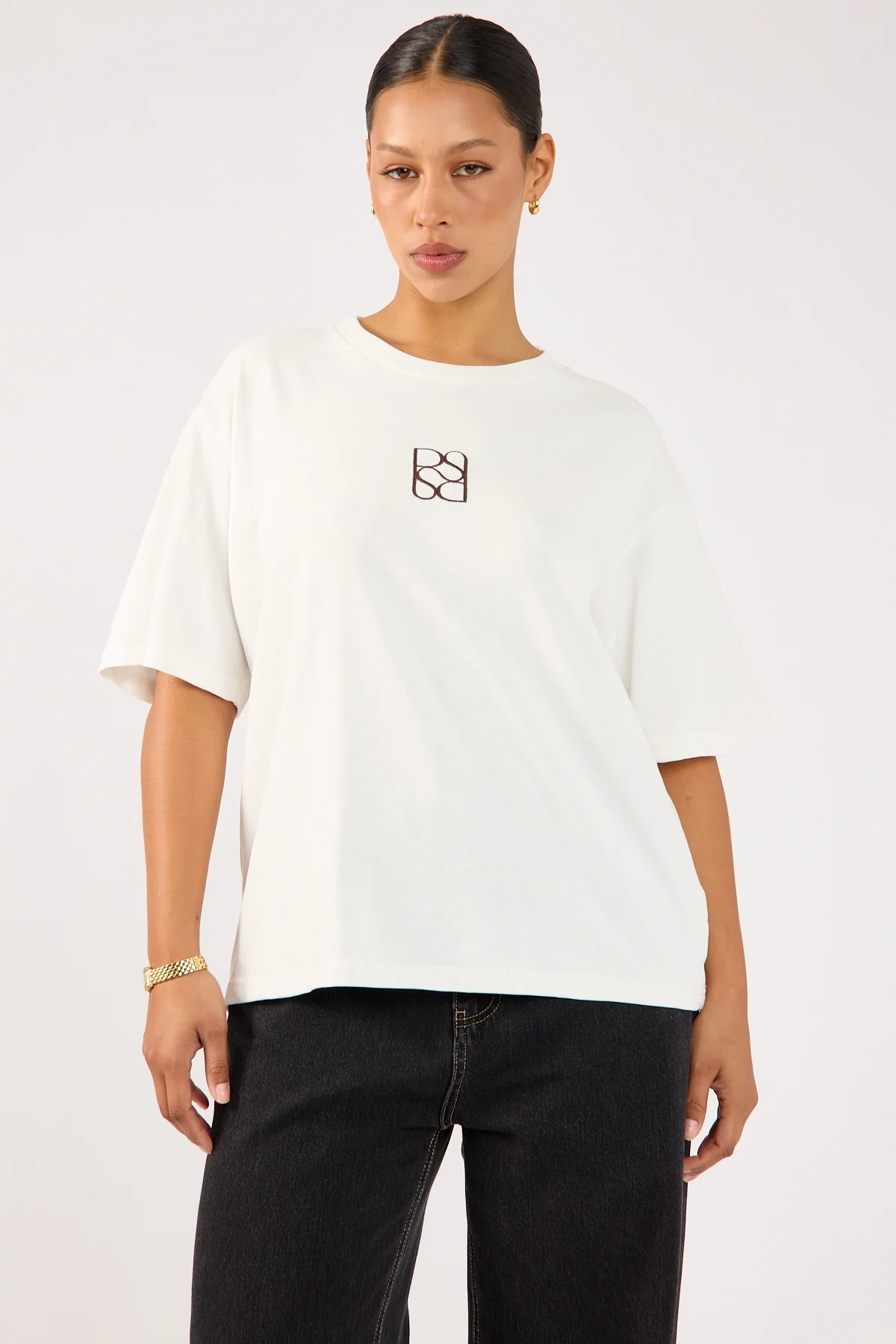 Perfect Stranger Monogram Oversized Tee White - Image 7