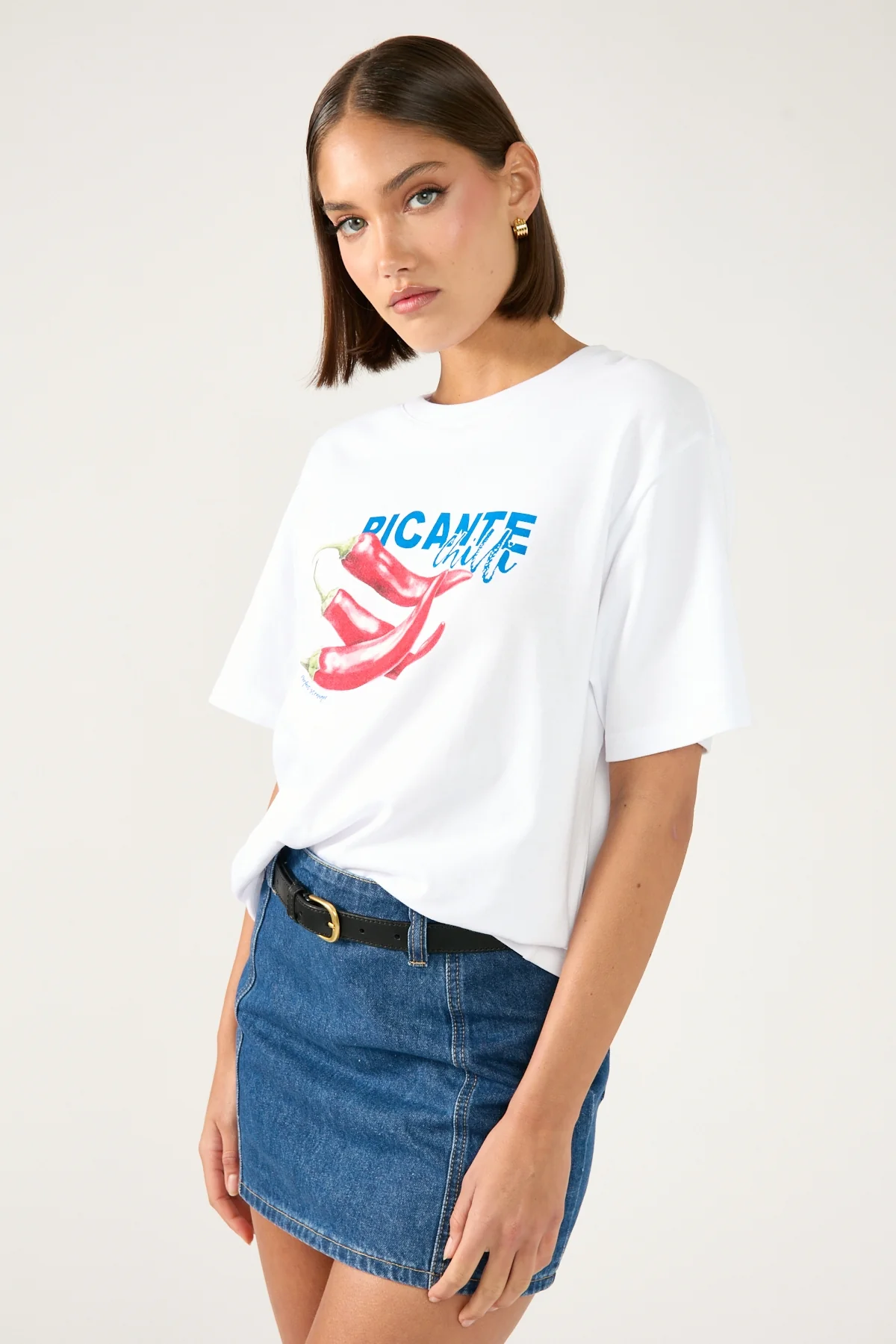 Perfect Stranger Picante Oversized Graphic Tee White - Image 2