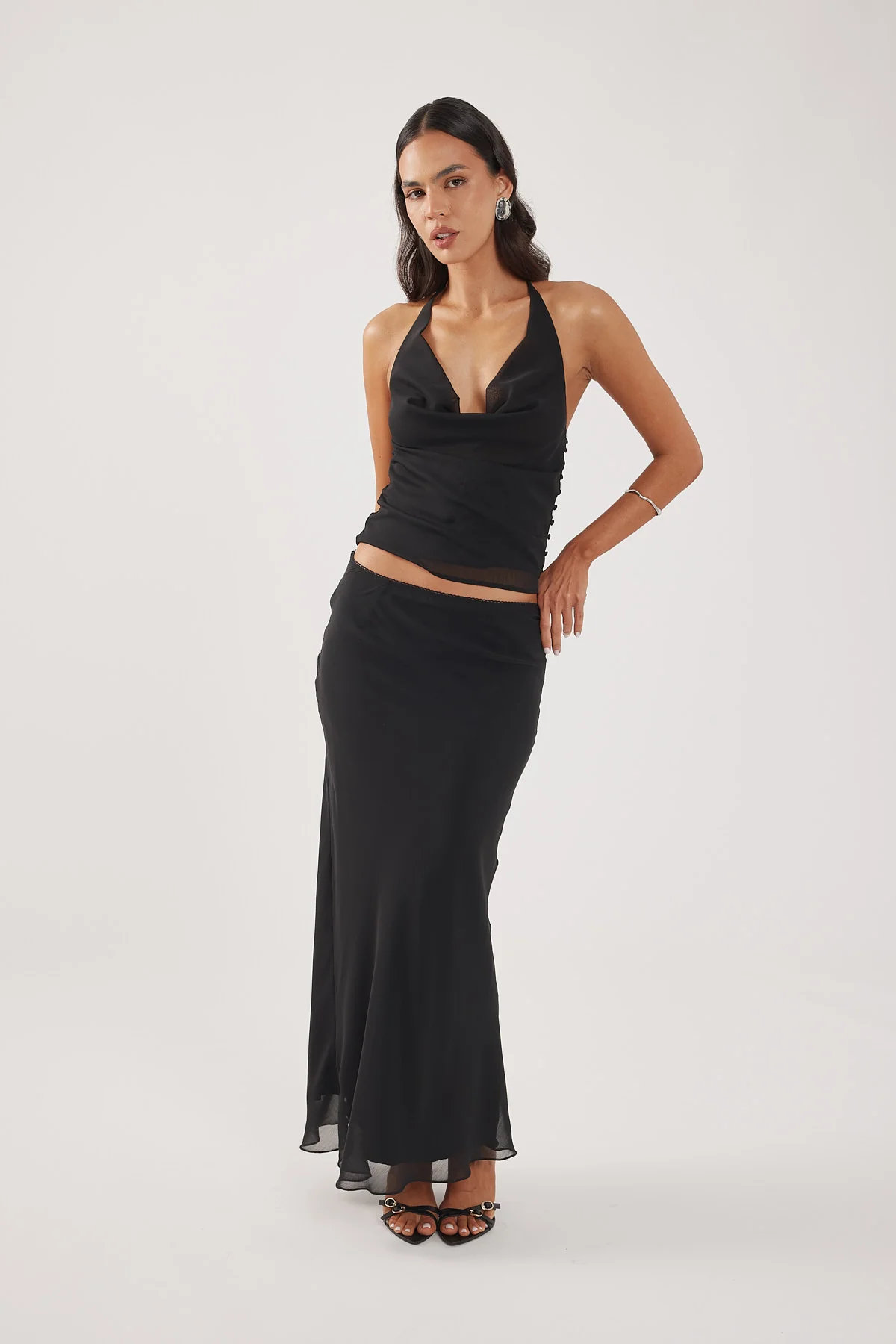Perfect Stranger Rudi Halter Cowl Top Black - Image 3