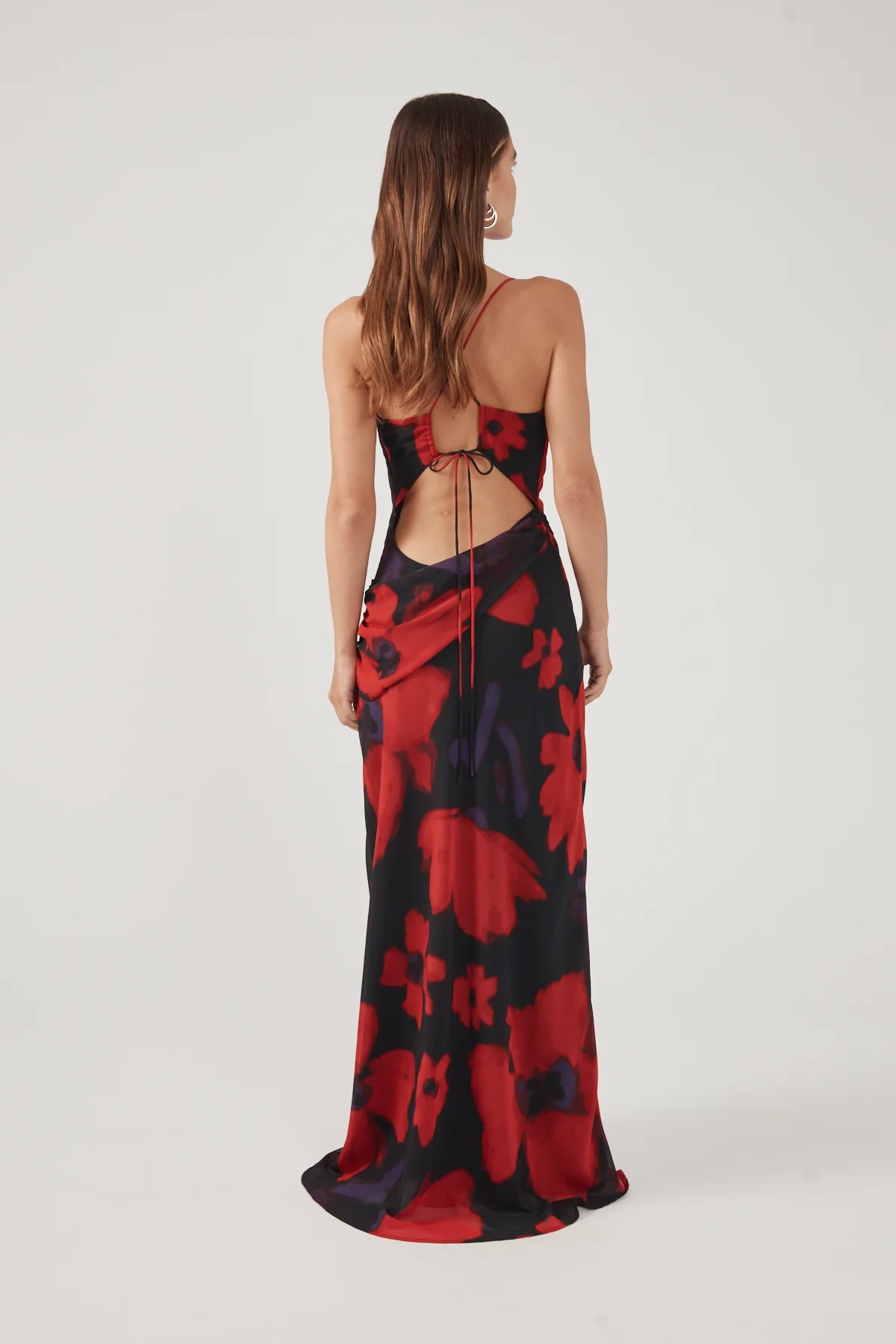 Perfect Stranger Saskia Chiffon Maxi Dress Black Print - Image 3