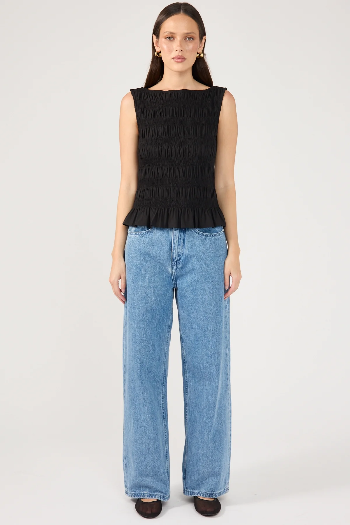 Perfect Stranger Shirred High Neck Top Black - Image 11