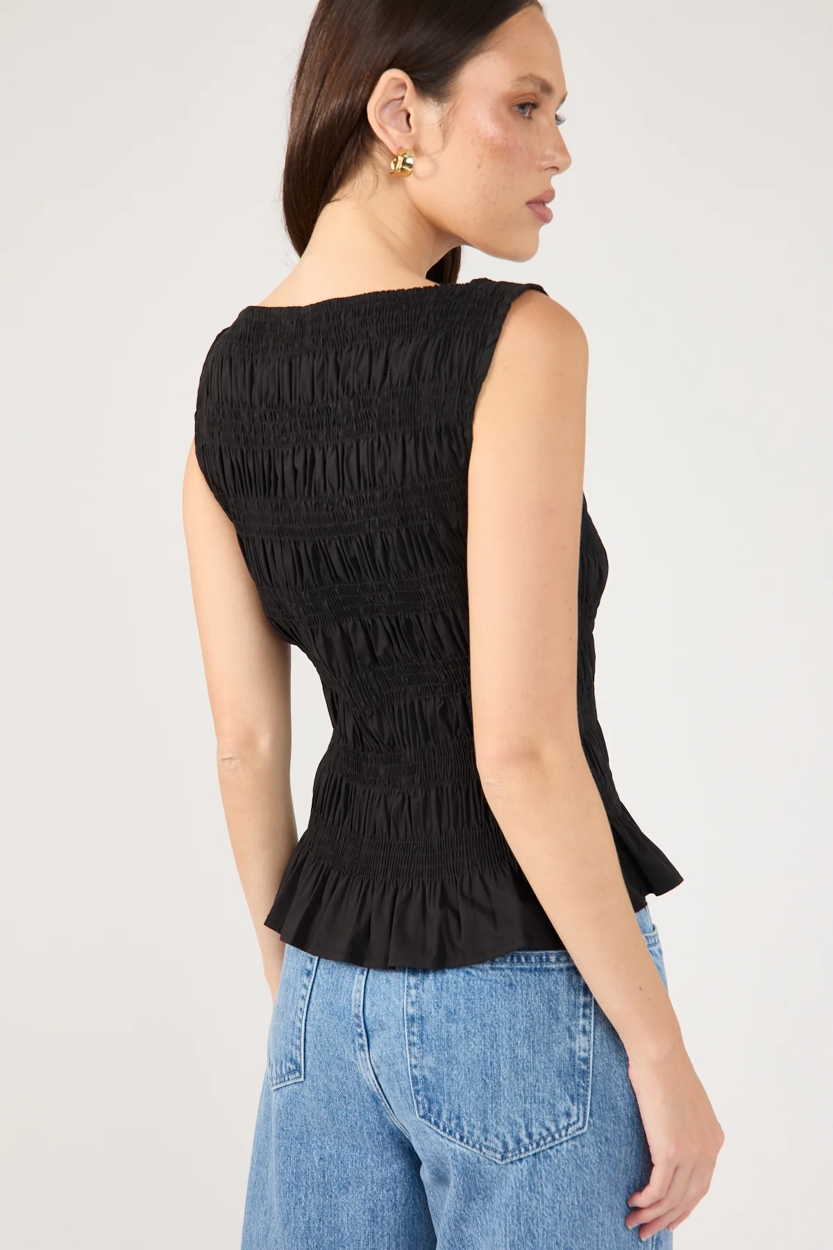 Perfect Stranger Shirred High Neck Top Black - Image 8
