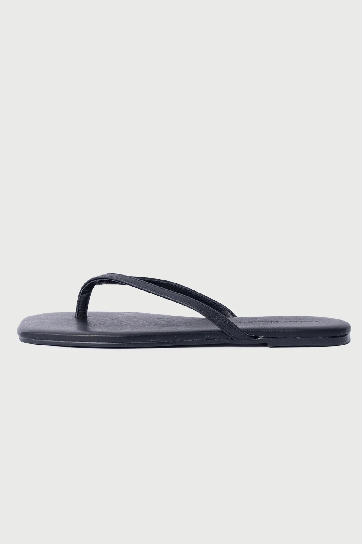 Perfect Stranger Square Toe Leather Thong Black