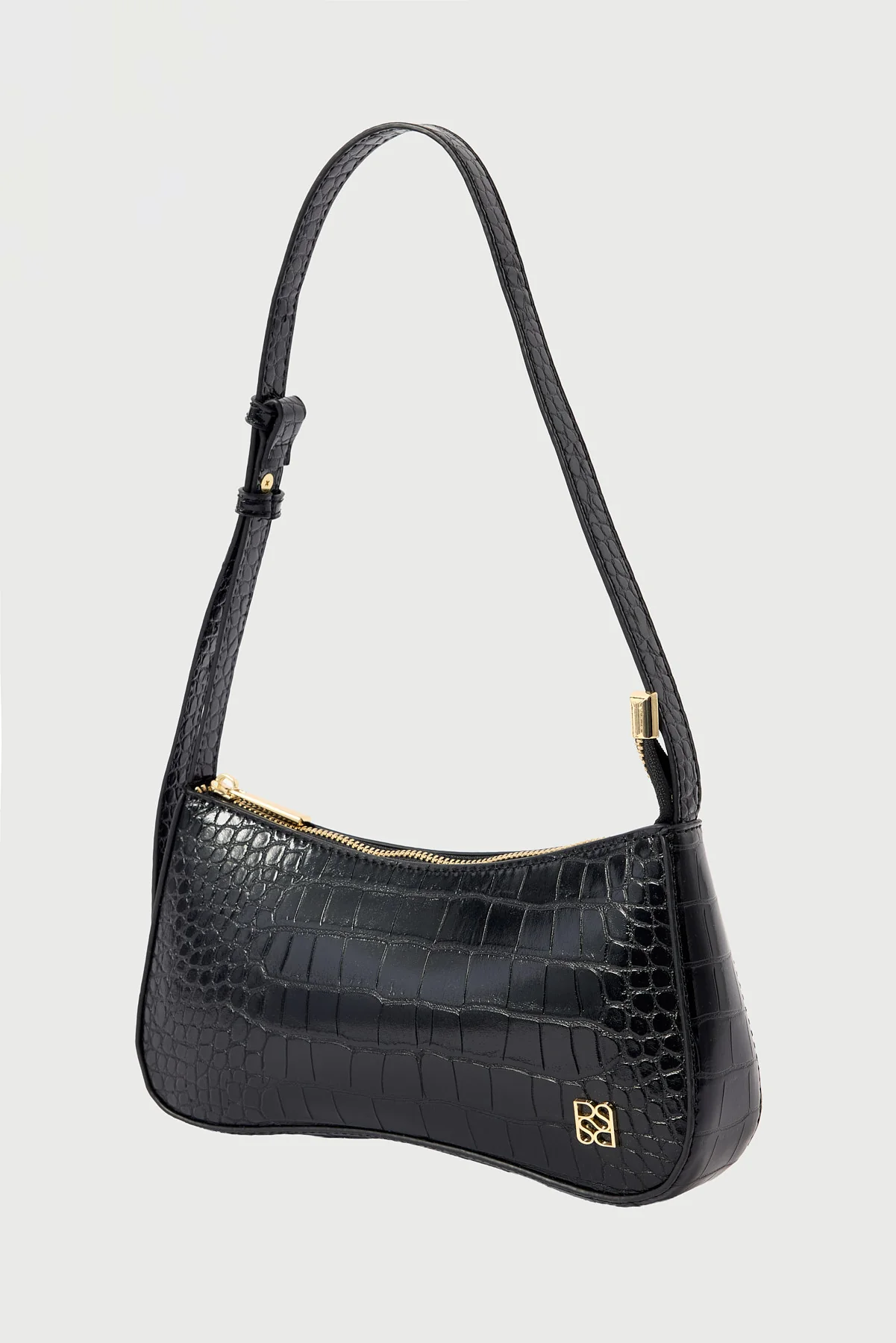 Perfect Stranger Tammy Croc Shoulder Bag Black - Image 3