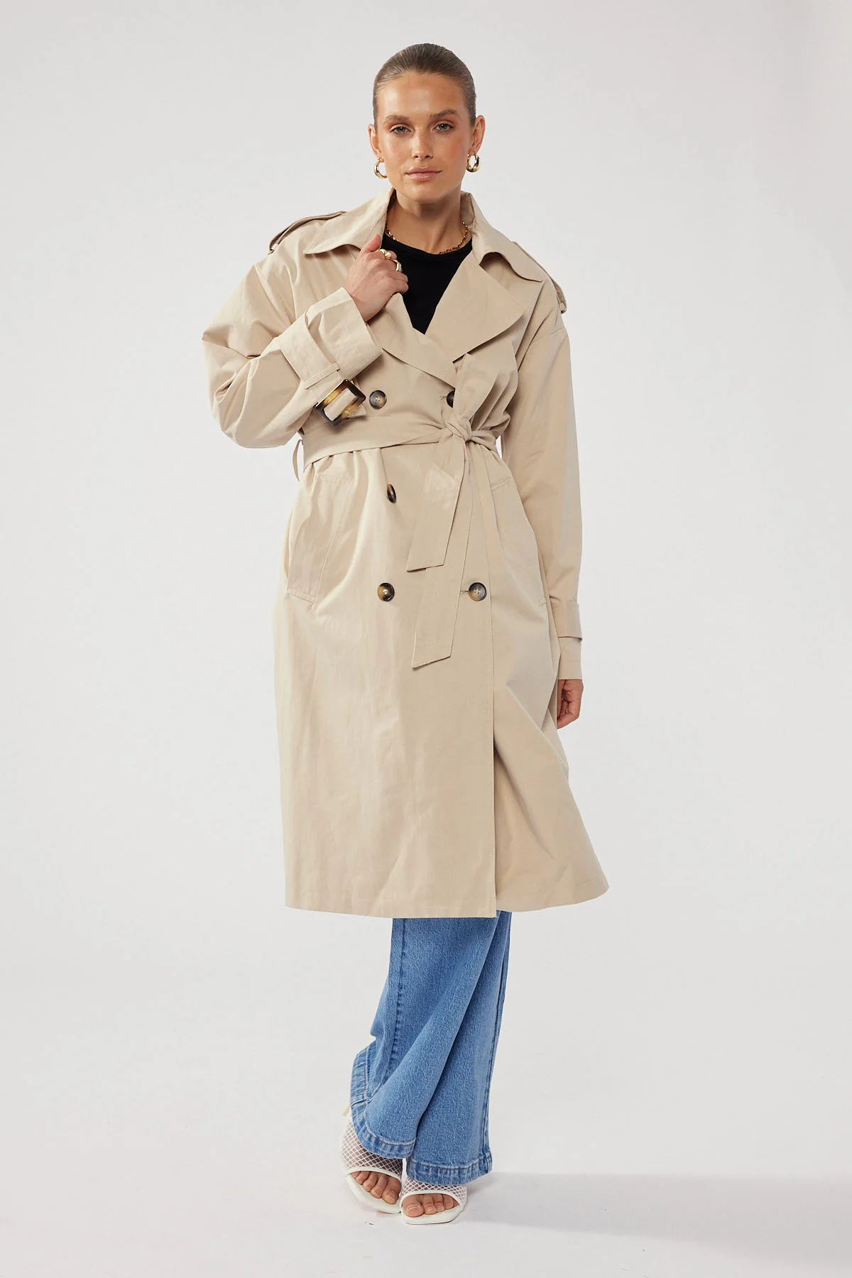 Perfect Stranger Tina Trench Coat Nude - Image 8