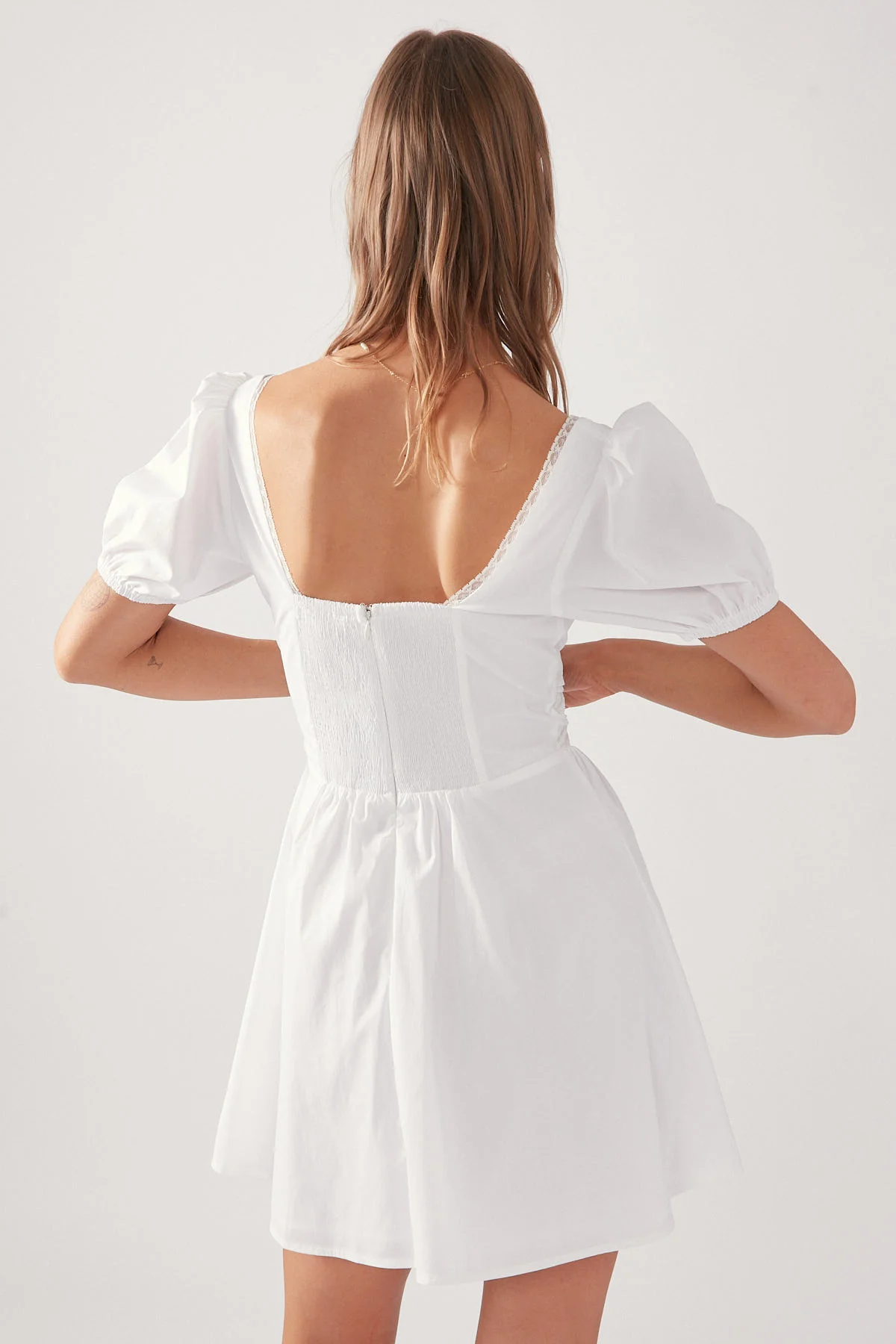Perfect Stranger Whisper Lace Mini Dress White - Image 6