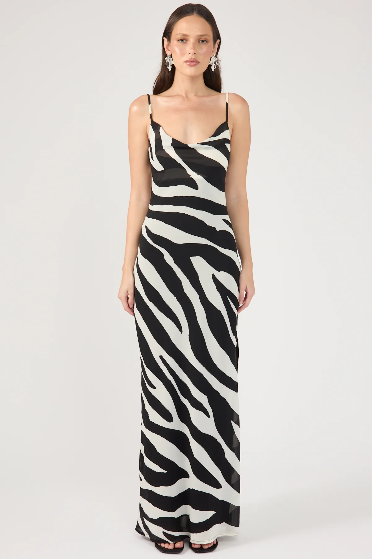 Perfect Stranger Zebby Chiffon Maxi Dress Zebra - Image 8