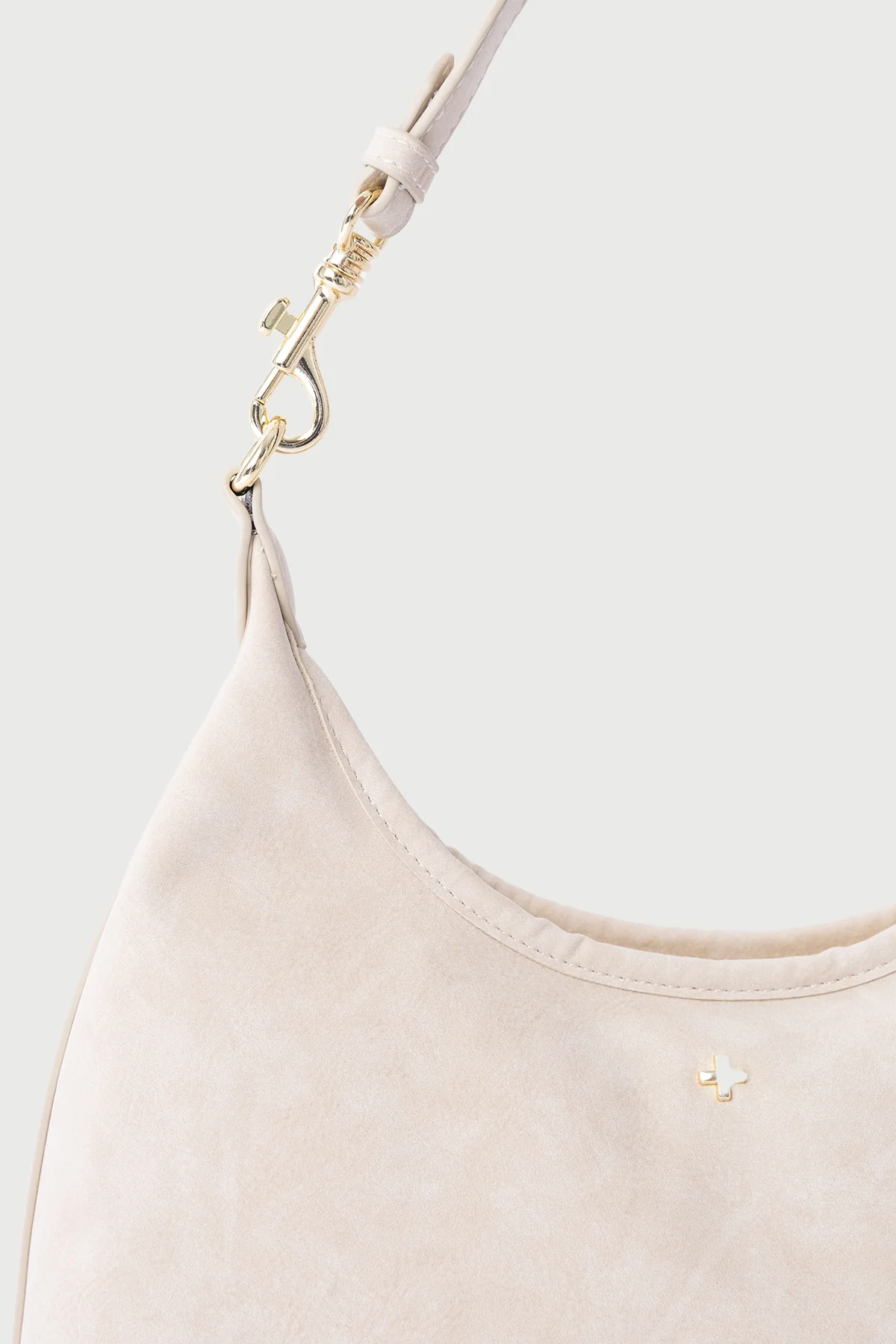 Peta + Jain Peach Shoulder Bag Beige Suede PU - Image 2